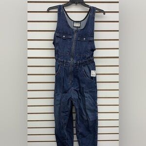 We The Free Dark Indigo Denim Zip-Front Jumper